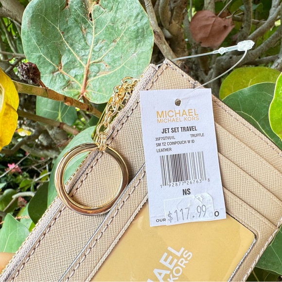 Michael Kors Jet Set Travel Small Coin ID Key Wallet Truffle - Picture 2 of 7